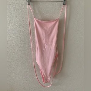 Superdown Pink Strappy Bodysuit